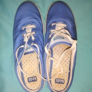 💙 EUC Womens Keds Size 7 Baby Blue Slide On Sneakers Kicks Street Urban Fashion